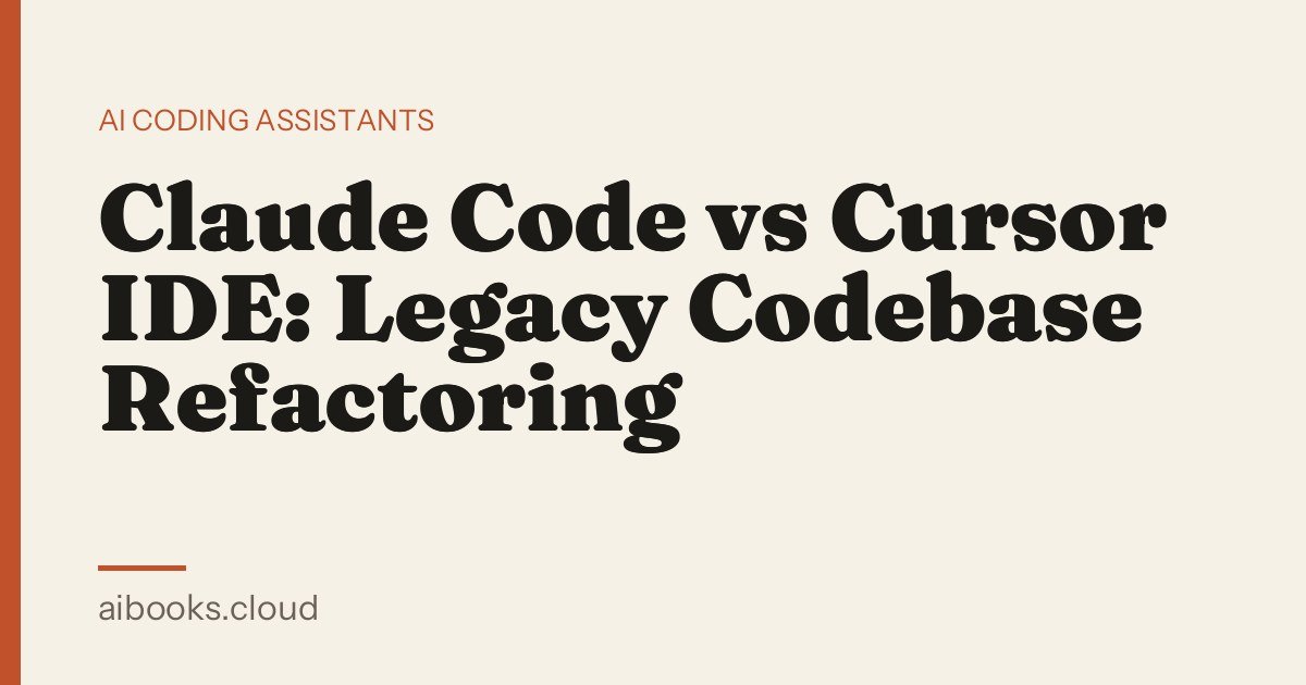 Claude Code vs Cursor IDE: Legacy Codebase Refactoring